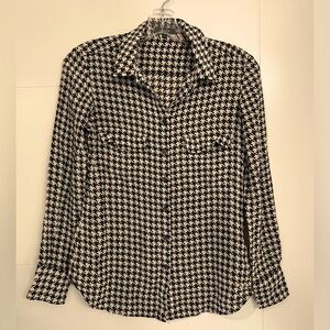 Aritzia Babaton 100% Silk Houndsooth Pattern xxS